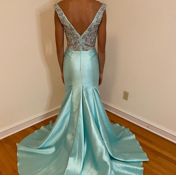 Tiffany Blue Pageant Gown - Picture 2 of 5